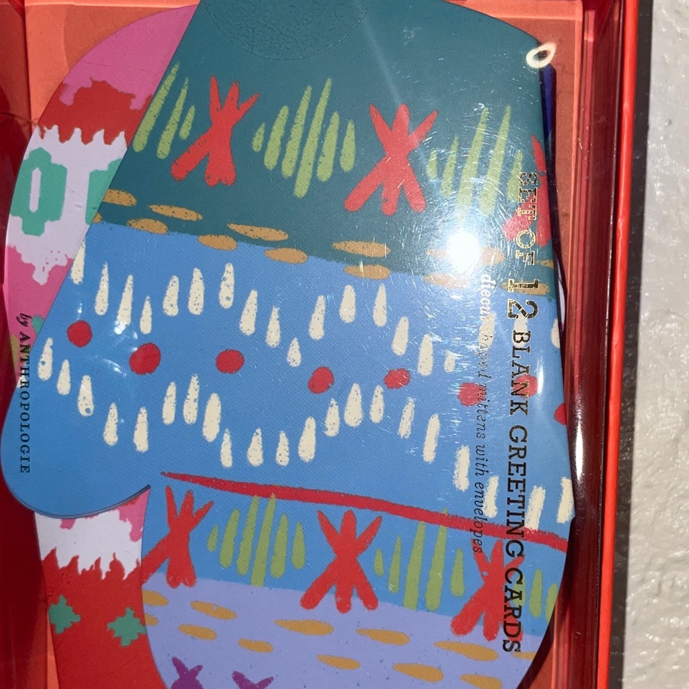 Anthropologie Christmas Mitten Boxed Cards Set NWT - Picture 7 of 8